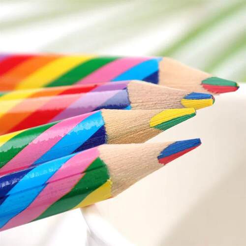 4PCS/Pack Rainbow Color Pencil Set Diy School Supplies 4 Mix