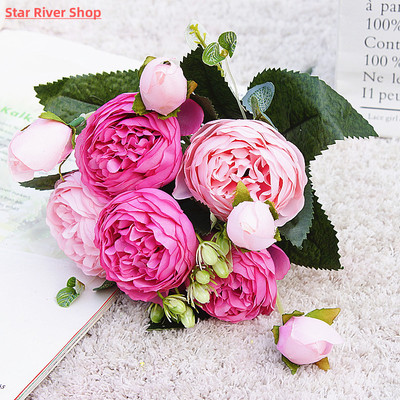 2021 Beautiful Rose Peony Artificial Silk Flowers Small bouq
