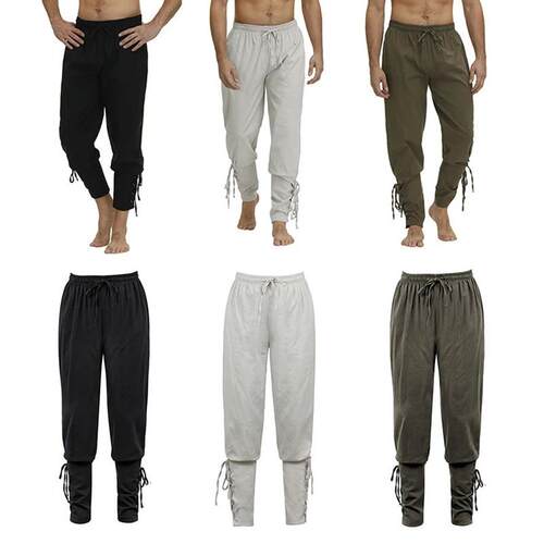 Medieval Pants Viking Costume for Men Women Pirate Trousers