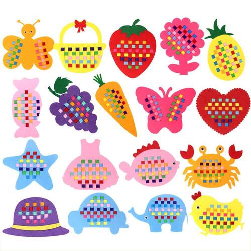 Childrens Handmade Weaving Toys Cartoon Chicken Flower Frui