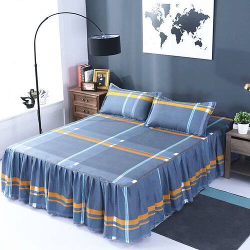 3件套sheet bedding skirt set bed spread+pillow case 3pcs