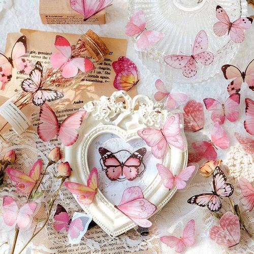 40 Pieces/Pack Colorful Butterfly Retro Art Handbook Diary D