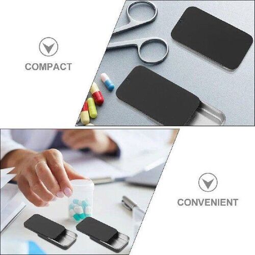 6 Pcs Pill Box Small Tin Boxes Metal Storage Container Push