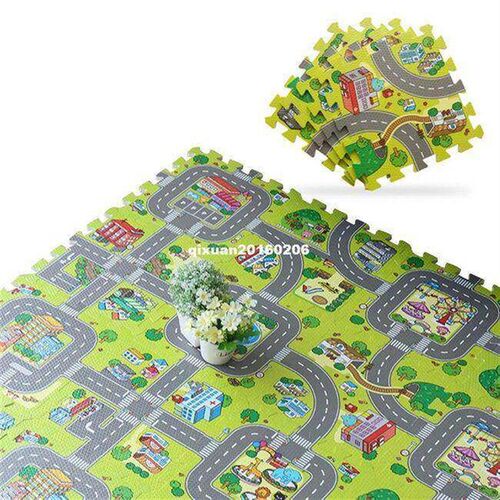 .Car City Scene Taffic Highway Map Baby Gym Kids Play Mat De
