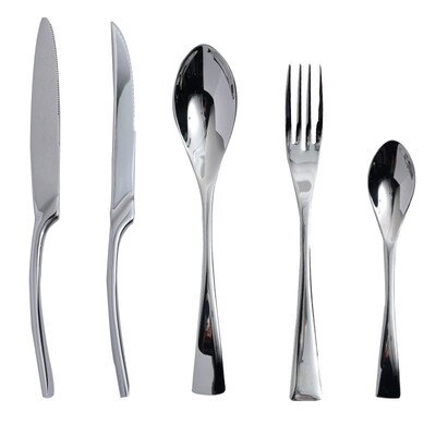 Black 304 Western style stainless steel spoon steak knife