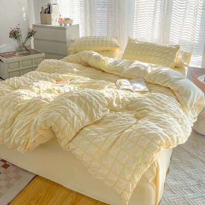 Bubble Gauze Bedding Set for Girls Dormitory Use in Autumn W