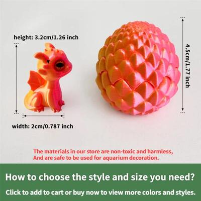 3D Printed Dragon Egg Figures Animal Toys MIni Dragon Fidget