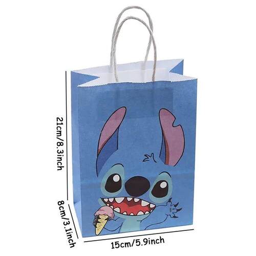 2025 6pcs  Lilo & Stitch Theme Cute Angel Paper Gift Bags Ca