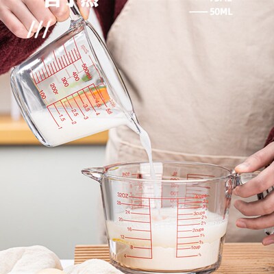 Glass Measuring Cup for KitchenHome Transparent Baking HeatR