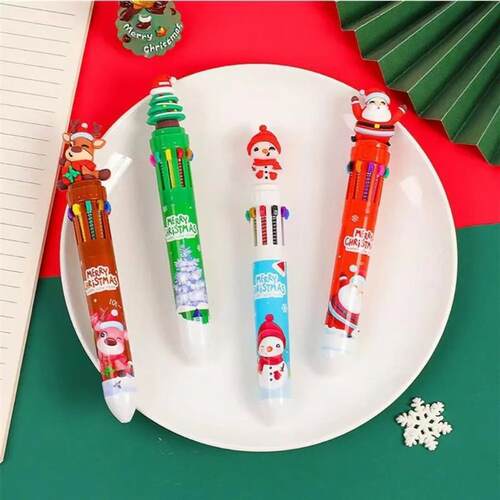 5-20 Pcs Christmas Cartoon Ten Color Pens for Children Birth