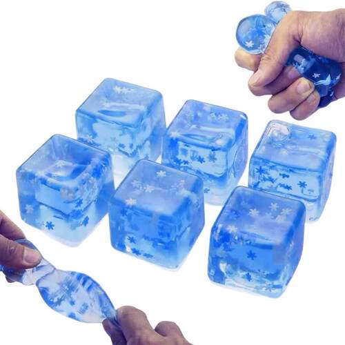 1/6PCS Maltose Ice Cube Sss Ball with Snowflakes Squishy Toy