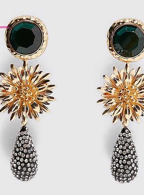 Christmas Bule Drop Earrings For Women Girls Crystal Jewelry