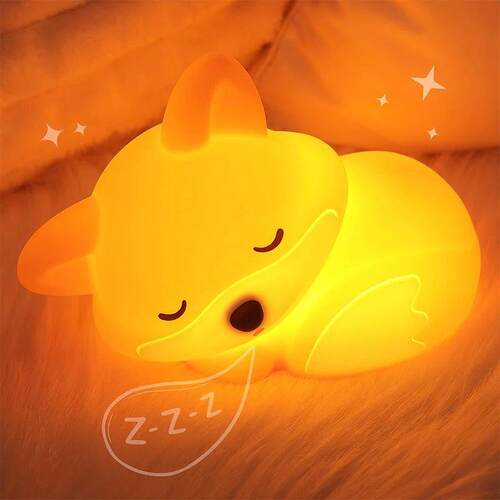 Fox Night Light, Squishy Silicone Lamp Novelty Gifts,
