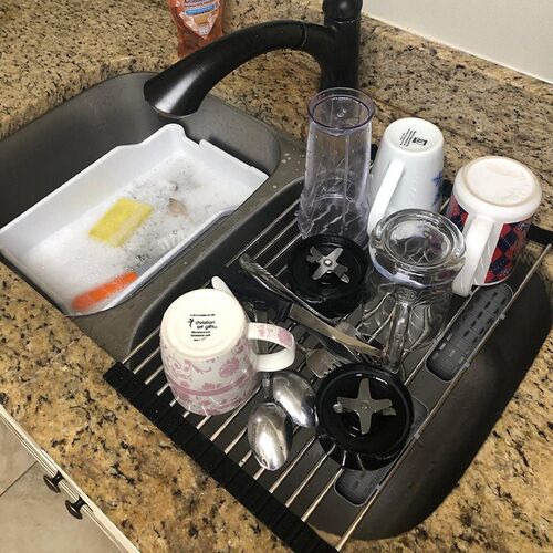 Foldable Stainless Steel Dish Drainer Roll Up Dish Drying Ra