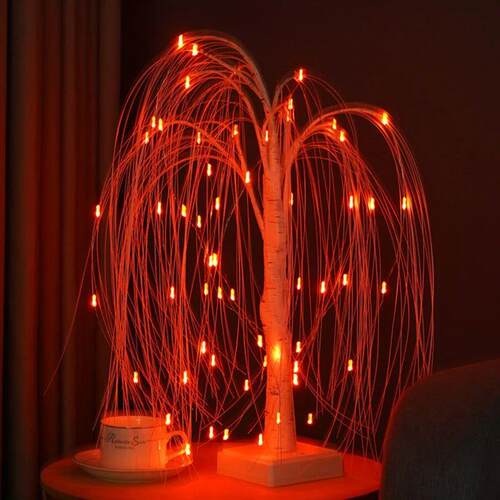 LED Night Light 16 Color Weeping Willow Tabletop Lamp Bedroo