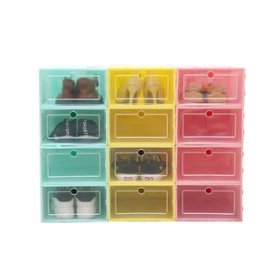 3个3pcs Transparent plastic shoe box dustproof Shoes cabinet