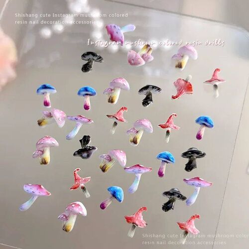 Cute Mushroom Charms Nail Art Decorations Pretty Colorful Ca