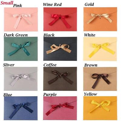 10 Pcs/set Envelope Pearlescent Paper Bow Thicken Ribbon Ret