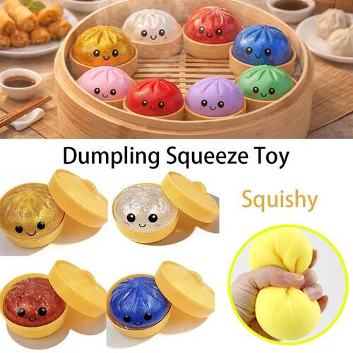 Colorful Glitter Dumpling Glitter Dumpling Squishy with Box