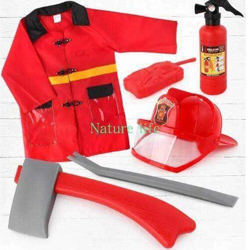 Fireman Fire Fighter Costume Pretend Play Real Functions Toy