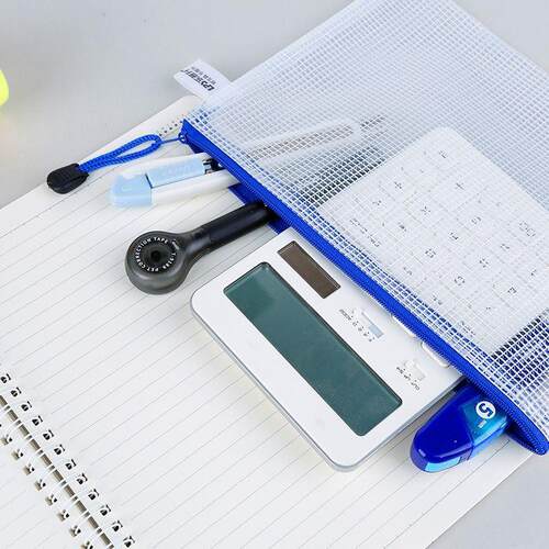 A4 transparent file bag zip file folder plastic file grid ca