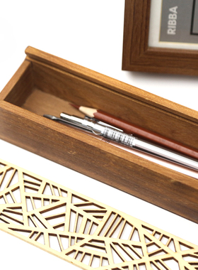 4 Styles Hollow Wooden Storage Box for Makeup Organizer Penc