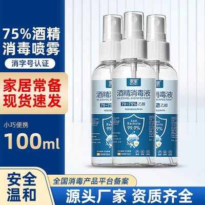100ml 75% Alcohol Spray Hand Sanitizer for Home Use, Quick-D