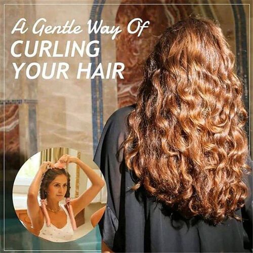 Heatless Curling Rod Headband No Heat Silk Curls Ribbon Hair