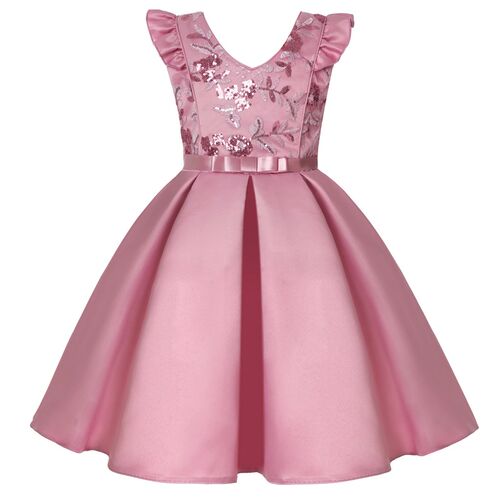 Girl Flower Sequins Christmas Dress for Kids Birthday Prince