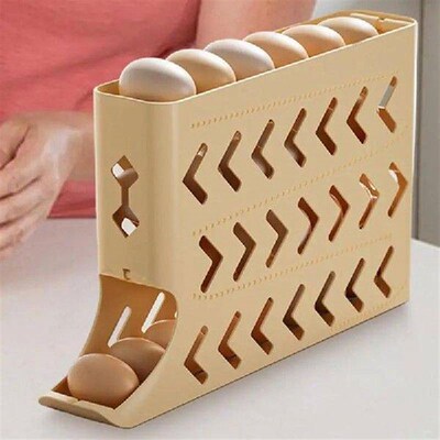 Fridge Egg Organizer Large Capacity Rolling Egg Dispenser 4