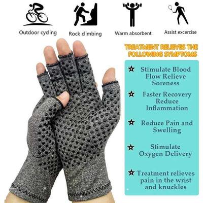 1Pair Compression Arthritis Gloves Wrist Support Joint Pain