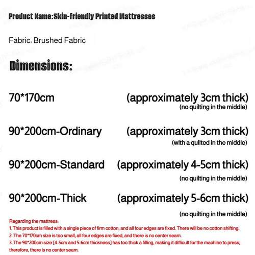 Dormitory 3-6cm Thickened Foldable Mattress Topper  Breathab
