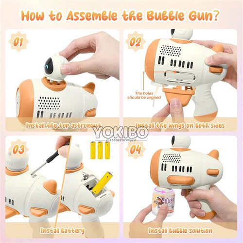 Bubble Gun Machine for Kids Toddler, 8 Hole Bubble Maker Aut