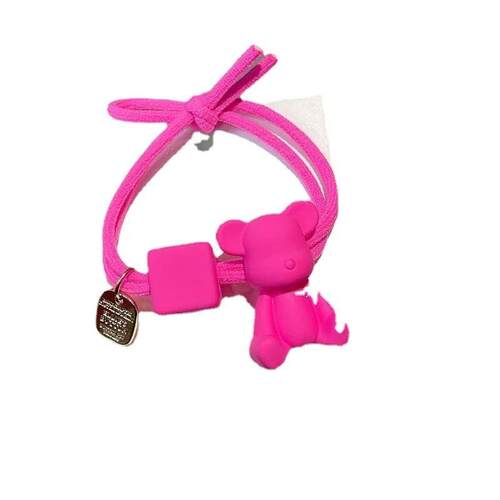 2023 New Spring Fluorescent Solid Color Bear Block Elastic H