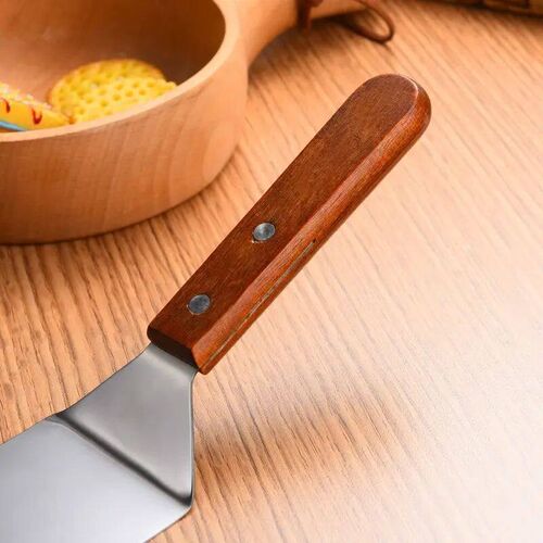 1pc Stainless Steel Wooden Handle Frying Shovel Cooking Shov