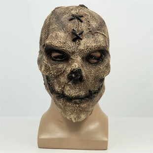 Masker horor pembunuh tengkorak Cosplay topeng lateks kerang