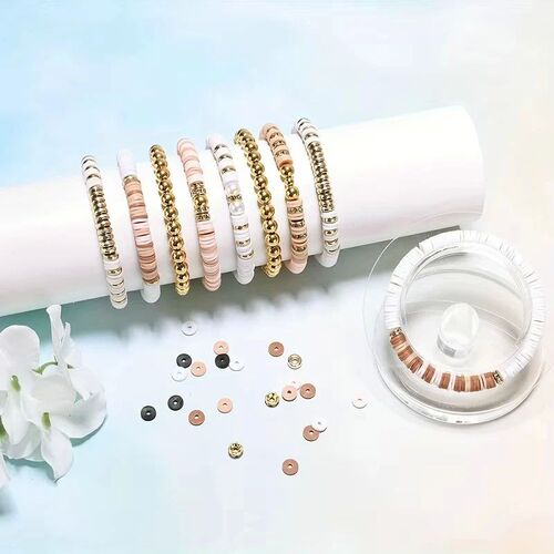 Style DIY Clay Beads Bracelet Making Kit Friendship Golden L