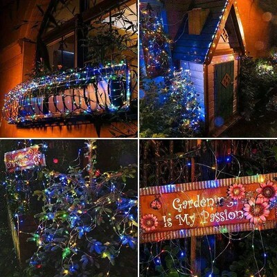 Led Solar Fairy String Lights 8 Modes Christmas Led Light Ou