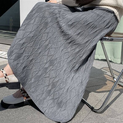 Autumn And Winter New Arrival Skirt Womens Knitted Rhombic