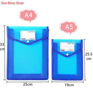 A4 A5 Plastic File Wallet Bag for Documents Envelope Expandi