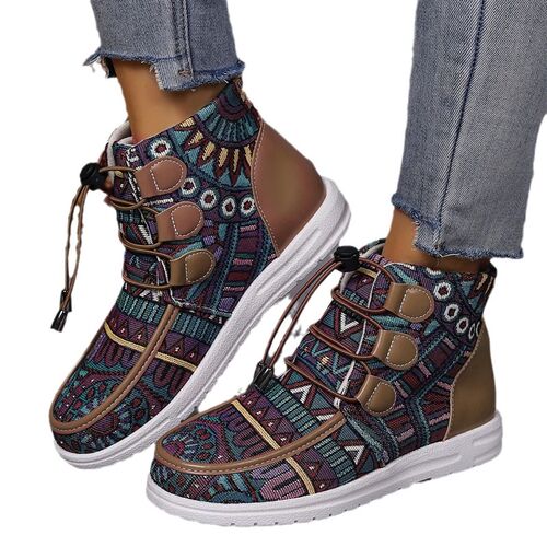 Large Size Martin Boots Women 2025 FW Flat Soft Sole Printed