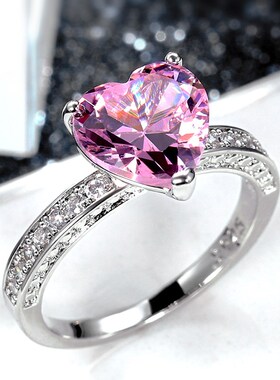 Huitan Luxury Solitaire Women Heart Engagement Rings AAA Pin