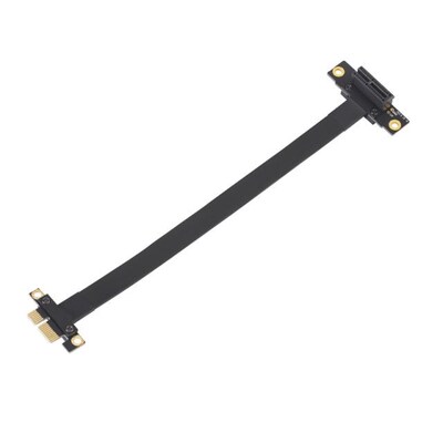 Left Angled PCIe 3.0 x1 to x1 Extension Cable EMI Shielding