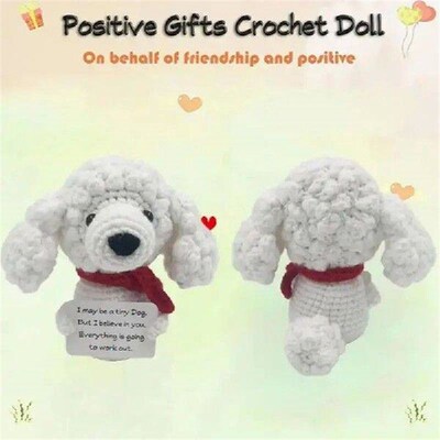 Emotional Support Plushies Cute Knitted Dog Toys Emotional