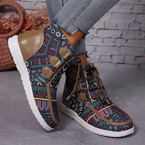 Large Size Martin Boots Women 2025 FW Flat Soft Sole Printed