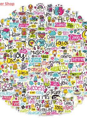 113 Sweet Letter stickers Colorful English letter motivation