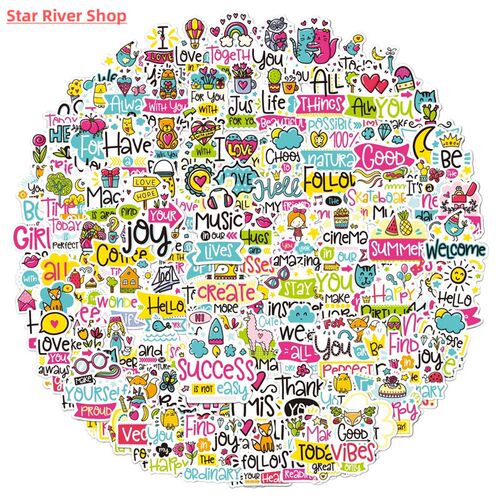 113 Sweet Letter stickers Colorful English letter motivation