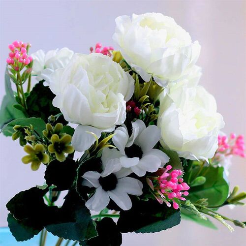 30cm High Quality Peony Flowers Silk Artificial Bouquet Baby