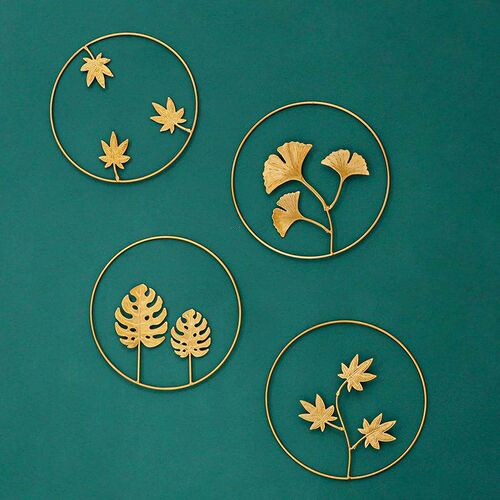 6/4pcs Ginkgo Leaf Round Placemats Nordic Home Scald Proof