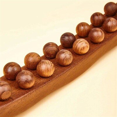 New-20 Beads Guasha Scraping Stick Wooden Massage Tools